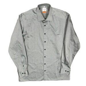 Olymp Luxor Modern Fit Dress Shirt Twill Grey 41 16 Large